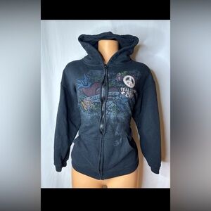 Black Graphic Hoodie Jacket
